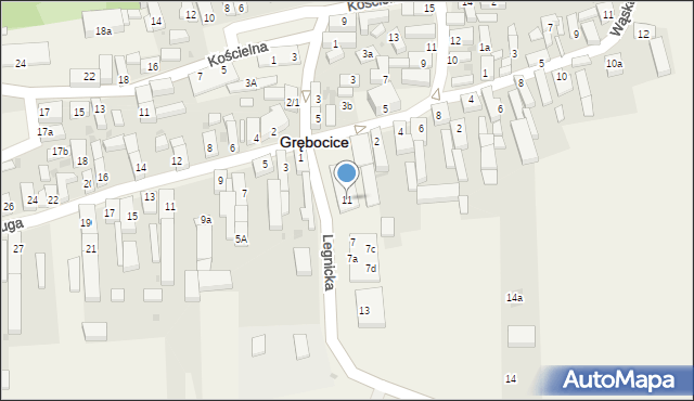 Grębocice, Legnicka, 11, mapa Grębocice