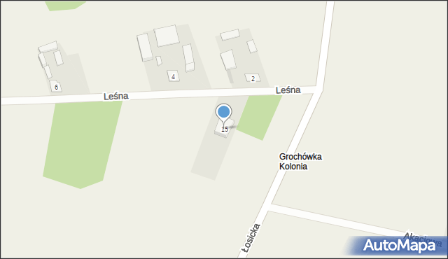 Grochówka Kolonia, Leśna, 15, mapa Grochówka Kolonia