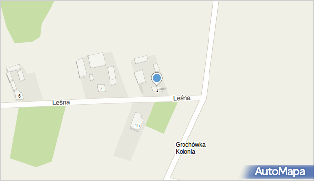 Grochówka Kolonia, Leśna, 2, mapa Grochówka Kolonia