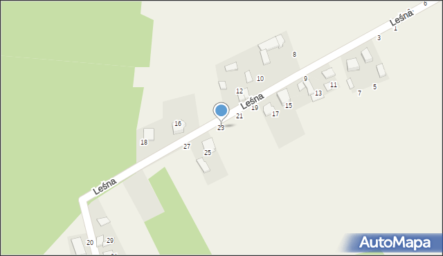 Grodzisko, Leśna, 23, mapa Grodzisko