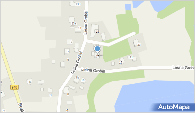 Grojec, Leśna Grobel, 17, mapa Grojec