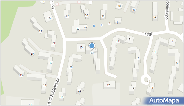 Grudziądz, Łęgi Władysława, ks. dr., 13, mapa Grudziądza