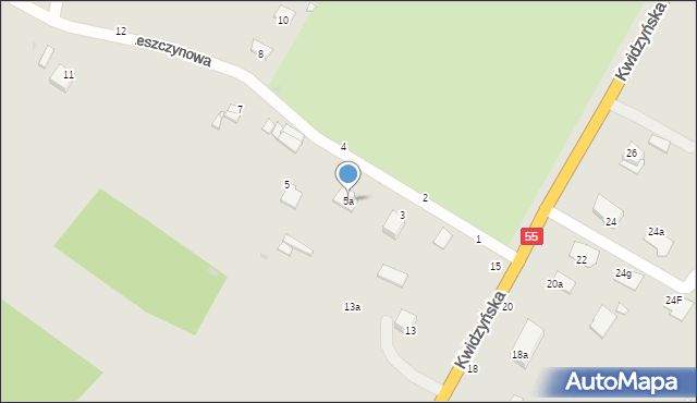 Grudziądz, Leszczynowa, 5a, mapa Grudziądza