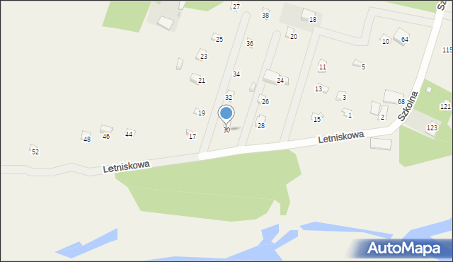 Gulczewo, Letniskowa, 30, mapa Gulczewo