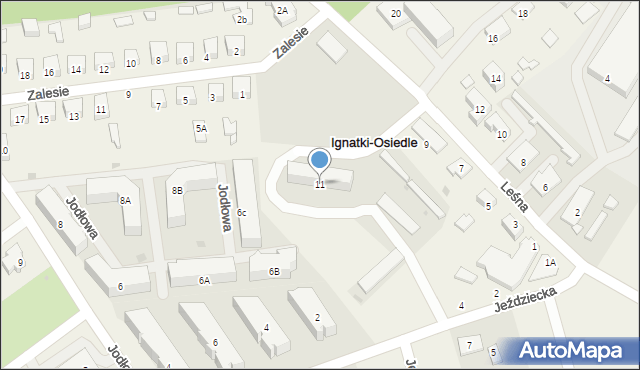 Ignatki-Osiedle, Leśna, 11, mapa Ignatki-Osiedle