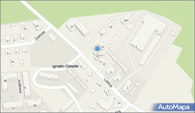 Ignatki-Osiedle, Leśna, 12, mapa Ignatki-Osiedle