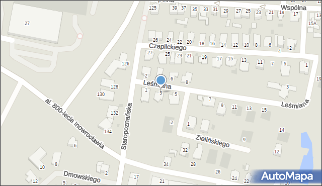 Inowrocław, Leśmiana Bolesława, 3, mapa Inowrocławia