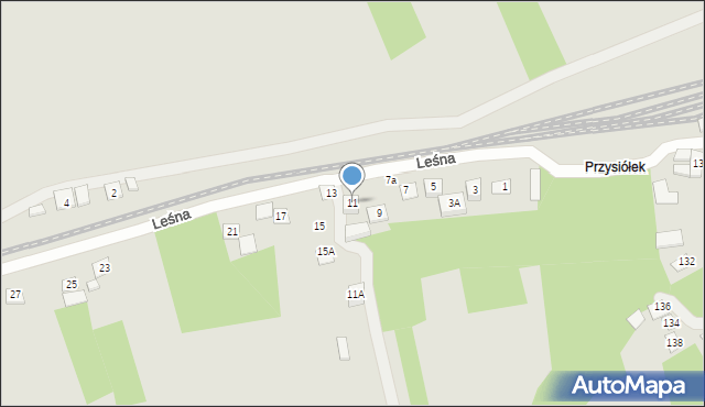 Izbica, Leśna, 11, mapa Izbica