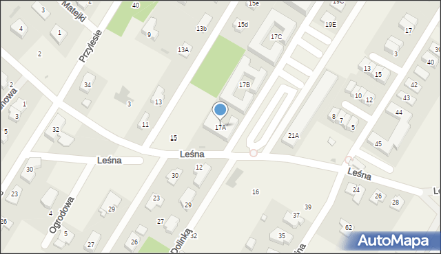 Jabłonna, Leśna, 17A, mapa Jabłonna