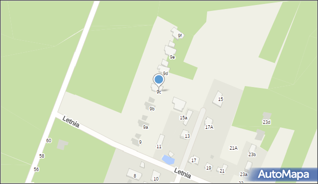 Jachranka, Letnia, 9c, mapa Jachranka