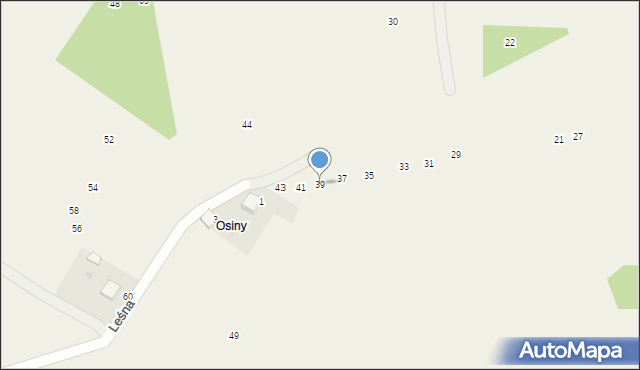 Jamno, Leśna, 39, mapa Jamno