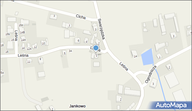 Janikowo, Leśna, 1, mapa Janikowo