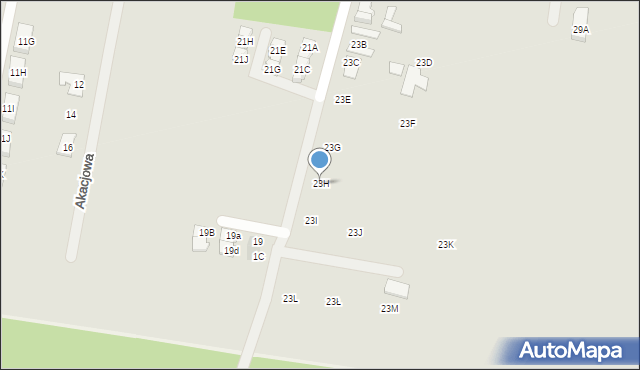 Jarocin, Leszczyce, 23H, mapa Jarocin