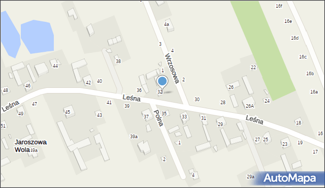 Jaroszowa Wola, Leśna, 34, mapa Jaroszowa Wola