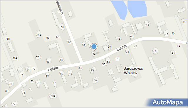 Jaroszowa Wola, Leśna, 54, mapa Jaroszowa Wola