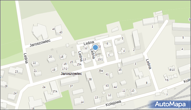 Jaroszowiec, Leśna, 10, mapa Jaroszowiec