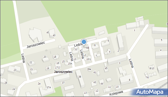 Jaroszowiec, Leśna, 11/2, mapa Jaroszowiec