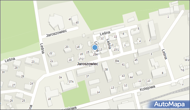 Jaroszowiec, Leśna, 15A, mapa Jaroszowiec