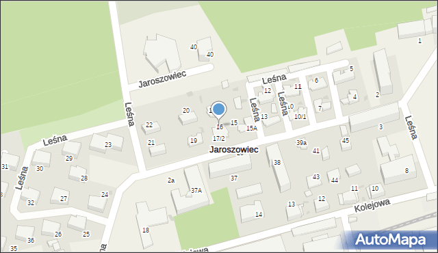 Jaroszowiec, Leśna, 16, mapa Jaroszowiec