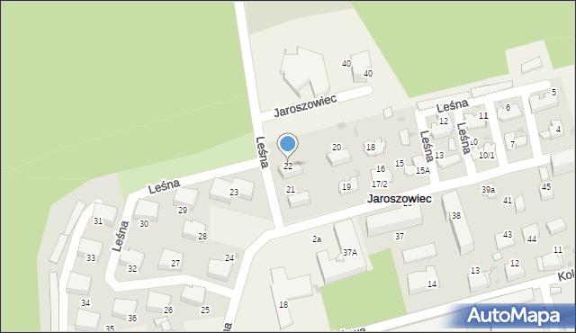 Jaroszowiec, Leśna, 22, mapa Jaroszowiec