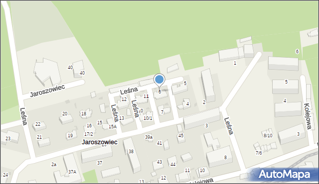 Jaroszowiec, Leśna, 6, mapa Jaroszowiec