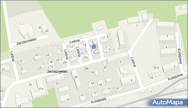 Jaroszowiec, Leśna, 7, mapa Jaroszowiec