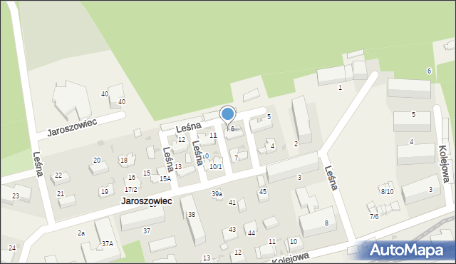 Jaroszowiec, Leśna, 8/2, mapa Jaroszowiec