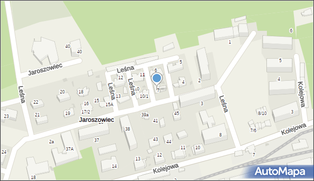 Jaroszowiec, Leśna, 8, mapa Jaroszowiec