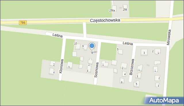 Jaskrów, Leśna, 8, mapa Jaskrów