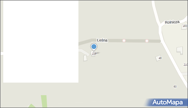 Jasło, Leśna, 119, mapa Jasła