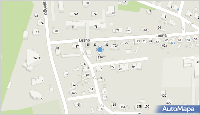 Jaworzno, Leśna, 83A, mapa Jaworzno