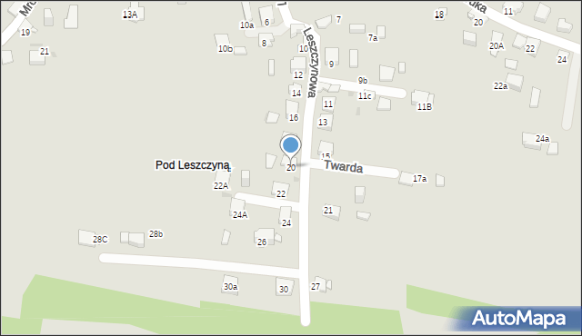 Jaworzno, Leszczynowa, 20, mapa Jaworzno