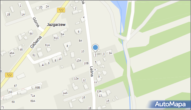 Jazgarzew, Leśna, 1, mapa Jazgarzew