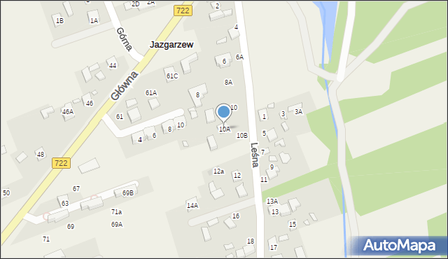 Jazgarzew, Leśna, 10A, mapa Jazgarzew
