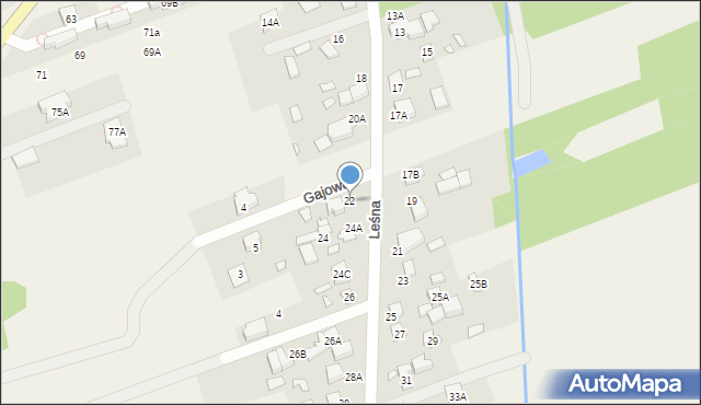 Jazgarzew, Leśna, 22, mapa Jazgarzew