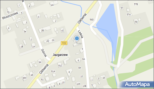 Jazgarzew, Leśna, 2A, mapa Jazgarzew