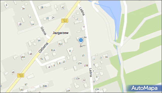 Jazgarzew, Leśna, 8A, mapa Jazgarzew