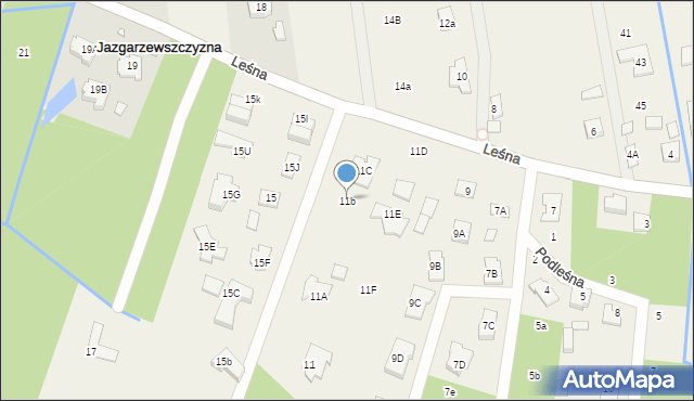 Jazgarzewszczyzna, Leśna, 11b, mapa Jazgarzewszczyzna