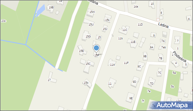 Jazgarzewszczyzna, Leśna, 15F, mapa Jazgarzewszczyzna