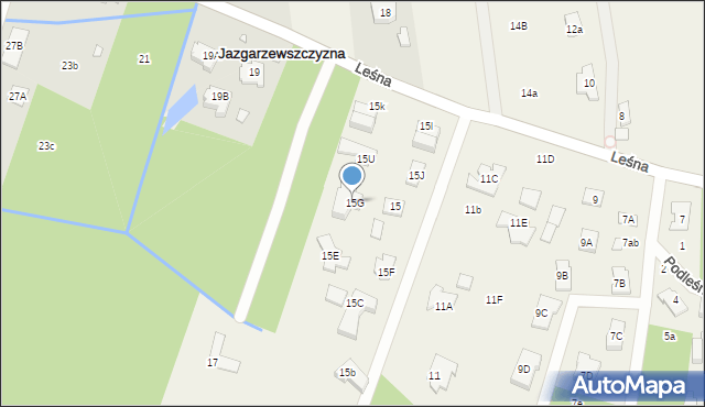 Jazgarzewszczyzna, Leśna, 15G, mapa Jazgarzewszczyzna