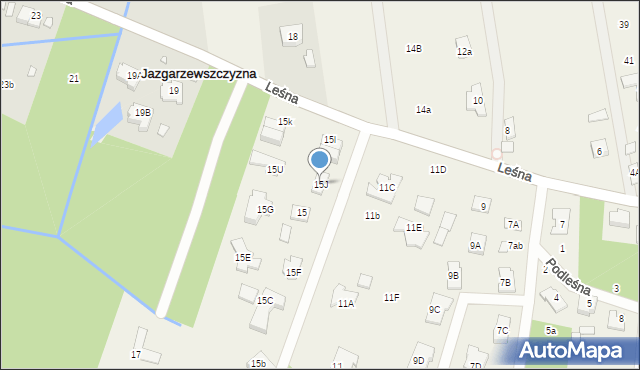 Jazgarzewszczyzna, Leśna, 15J, mapa Jazgarzewszczyzna