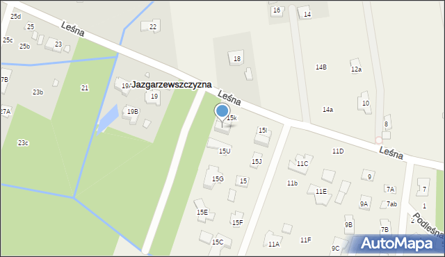 Jazgarzewszczyzna, Leśna, 15n, mapa Jazgarzewszczyzna