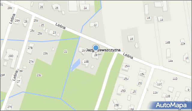 Jazgarzewszczyzna, Leśna, 19, mapa Jazgarzewszczyzna