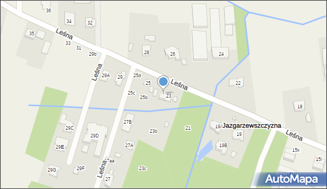 Jazgarzewszczyzna, Leśna, 23A, mapa Jazgarzewszczyzna