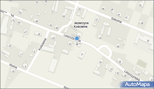 Jezierzyce Kościelne, Leszczyńska, 39, mapa Jezierzyce Kościelne
