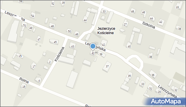 Jezierzyce Kościelne, Leszczyńska, 41, mapa Jezierzyce Kościelne
