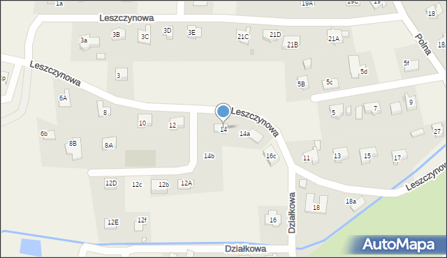 Jeżów Sudecki, Leszczynowa, 14, mapa Jeżów Sudecki