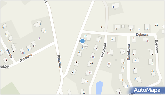 Jonkowo, Leśna, 8, mapa Jonkowo