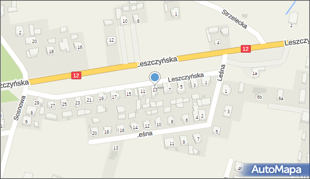 Kąkolewo, Leszczyńska, 13, mapa Kąkolewo