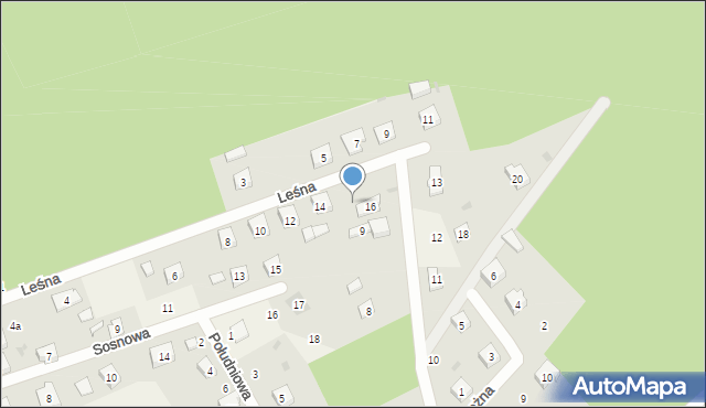 Kaliska, Leśna, 16a, mapa Kaliska